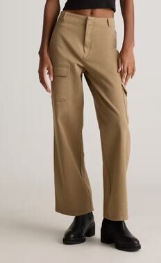 Quince Organic Stretch Cotton Twill Cargo Pants 4 Light Khaki Utility Safari